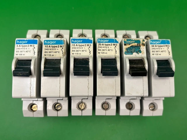 MCB Wylex Mini Trip GE/GEC - Sparecchi B5 B15 B20 B30 B40 B45 - Usato Ma Funzionante - 3