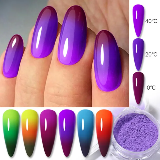 Efecto de cambio de color uñas polvo cromo pigmento polvo gel esmalte de uñas manicura