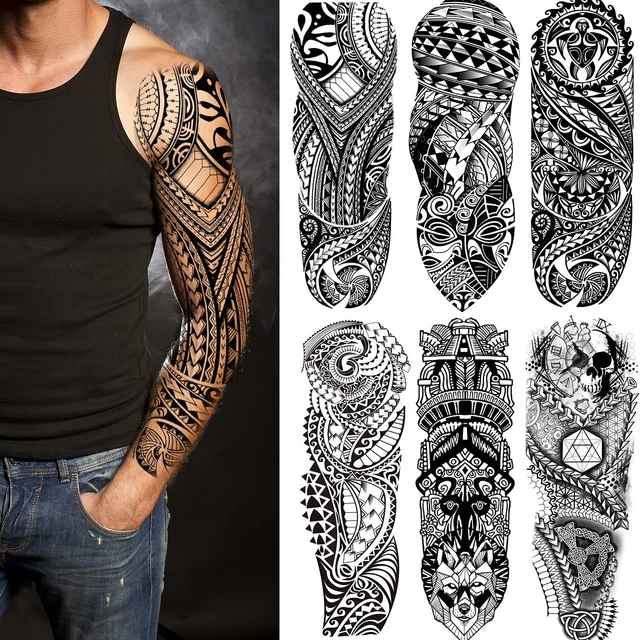 TATUAGGIO BRACCIO INTERO Ali Tribali Braccio Adesivo Temporaneo Body Art Tatuaggio 3D Impermeabile EUR 4,56 - IT