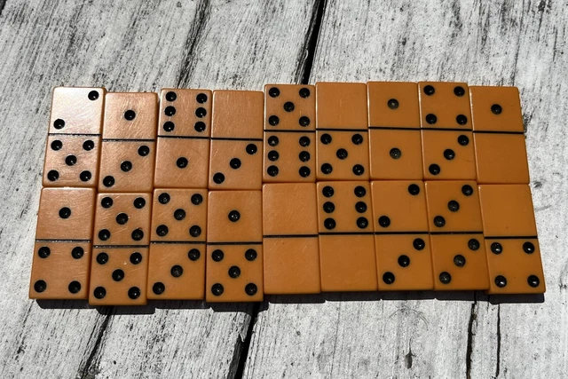 Lot of 18 Bakelite Dominos Game Pieces Simichrome Tested Great for Crafting