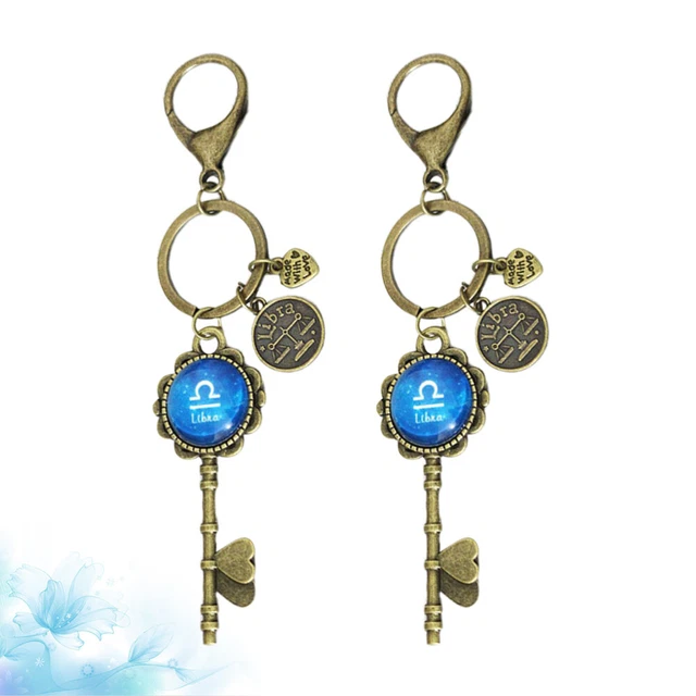 2 Pcs Constellations Keychains Key Rings Key Holder Purse Manual 4