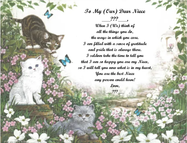 Personalized Poem Gift for that Special Niece (See all styles)
