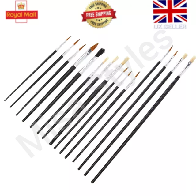 15 Artist Paint Brushes Set Professional Brush Acrylic Oil Watercolour Art Craft