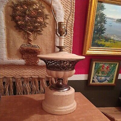Maitland Smith Stoneware and Brass Table Lamp Decorative Lighting 29" tall Heavy