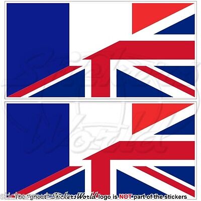FRANCE-United Kingdom Flag French-UK British Union Jack 110mm Stickers Decals x2