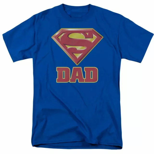 SUPERMAN SUPER DAD T Shirt Mens Licensed Clark Kent DC Comics Tee Royal ...