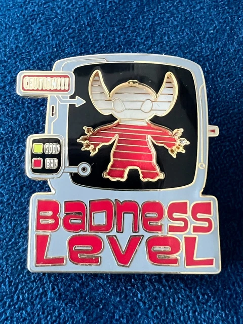DISNEY WDW 2005 Lilo & Stitch Caution Badness Level Slider Gold Pin ...