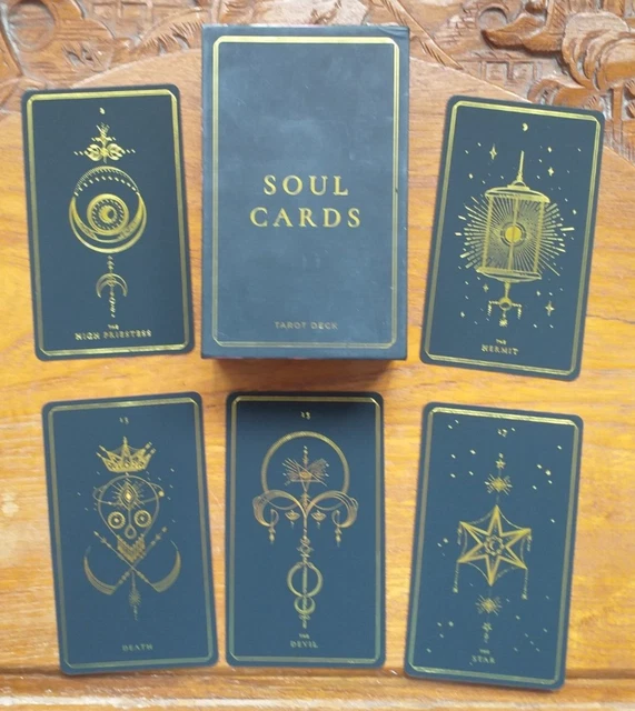 SOUL CARDS MIDNIGHT Black Tarot Full Deck Of 78 Cards Indie Gilded Rose ...