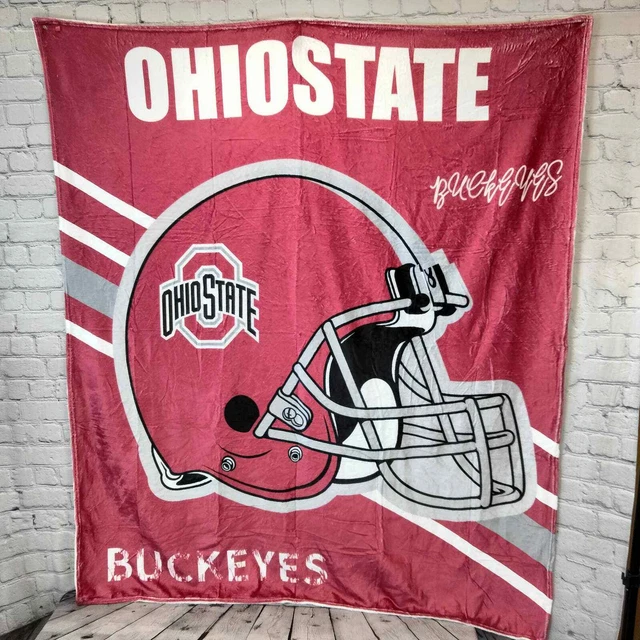 OHIO STATE UNIVERSITY BUCKEYES NCAA FOOTBALL Fleece Throw Blanket 52"W x 58"L