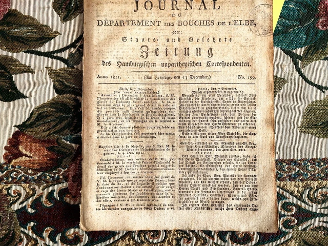 1811 Zeitung  Hamburg 199 Wahrstorf Freiherr von Stenglin von Bilow