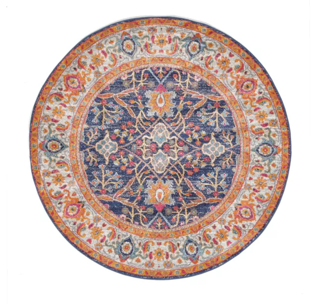 Brand Round Rug Floor Traditional Modern Carpet Design Assorted Sizes Multi E259