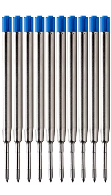 10 x Ballpoint Pen Refills Parker Cross Compatible Ink Refills BLACK/BLUE/RED