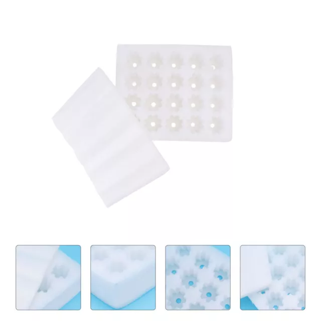 4 contenedores de embalaje de algodón perla con tapas para bandeja de huevos