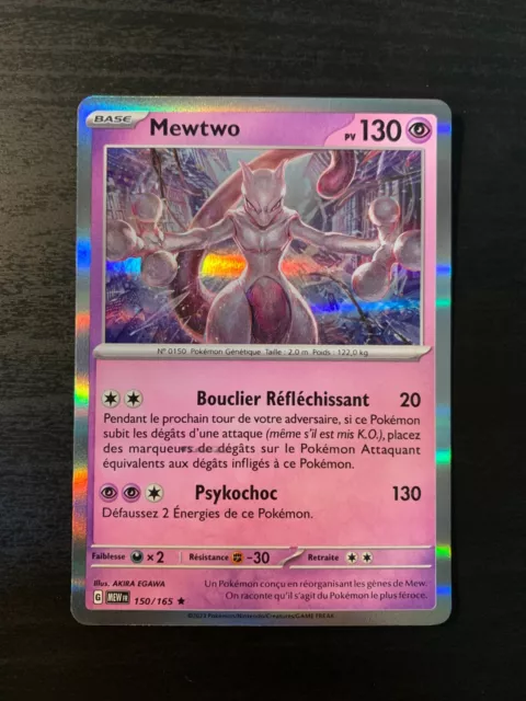 Carte Pokémon HOLO Mewtwo 150/165 MEW Ecarlate & Violet Pokémon 151 FR NEUF