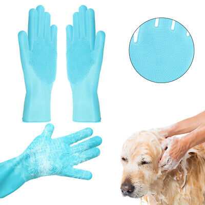 Pet Grooming Gloves for Bathing Hair Removal Dogs Cats Bath Shampoo Brush Soft