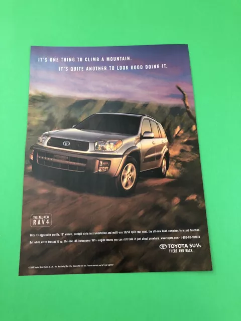 2000 2001 Toyota Rav 4 Vintage Original Print Ad Advertisement