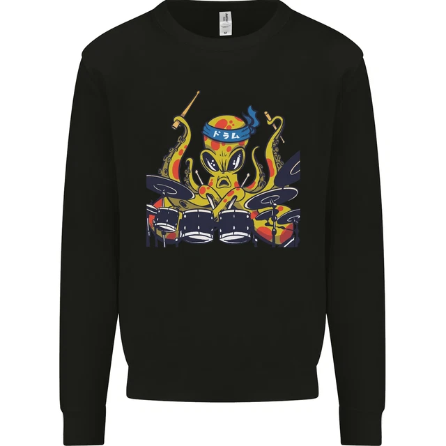 Octopus Drummer Drumming Drum Funny Mens Sweatshirt Jumper