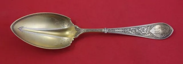 Raphael by Gorham Sterling Silver Berry Spoon Gold Washed brite-cut 9"