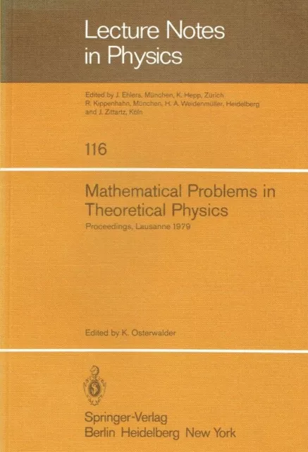 Osterwalder, K. - Mathematical Problems in Theoretical Physics: Proceedings Of T