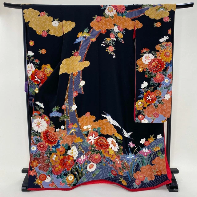 Japanese kimono book furisode classic pattern vintage furisode silk G-71