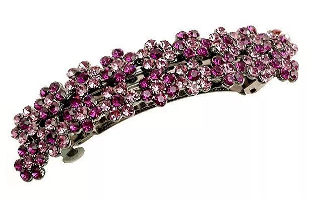 Debenham Morado Nouveau Floral Buds Racimo Clip de Pelo Slide W/