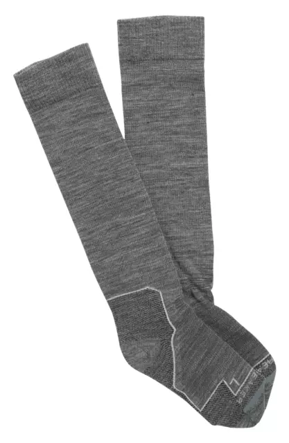 Icebreaker Ski+ Ultralight Over The Calf Sock - Womens Large - Grit Heather NEW