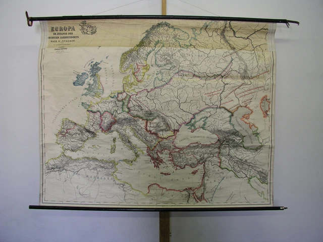 OLD SCHOOL WALL map Europe in 6th century Europe vintage wall map ...