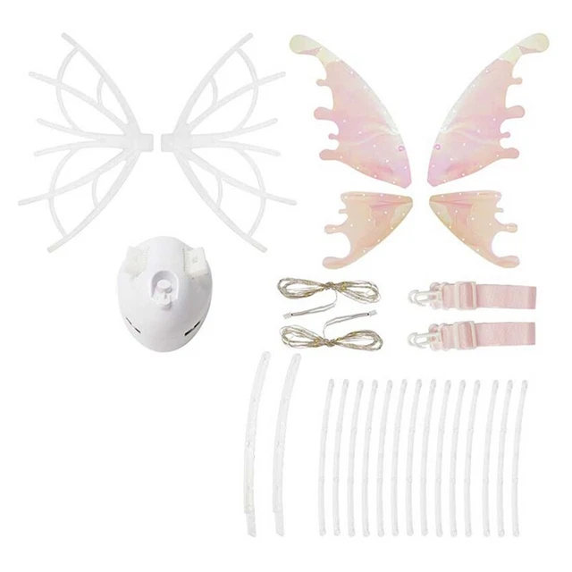 LED Princess Elf Fairy Butterfly Wings Bellydance Carnival for Kids C9W9