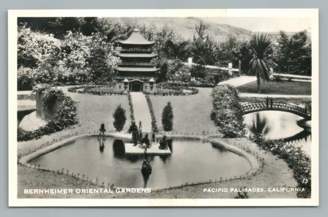 Bernheimer Oriental Gardens SANTA MONICA Los Angeles RPPC Vintage Photo 1940s