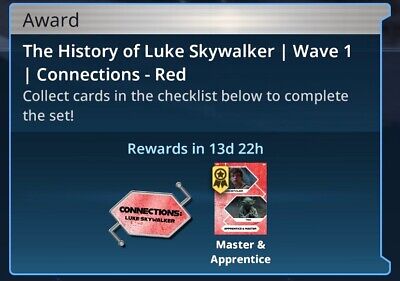 Topps Star Wars Card Trader History Of Luke Skywalker Red Connections 14 Card Sr
