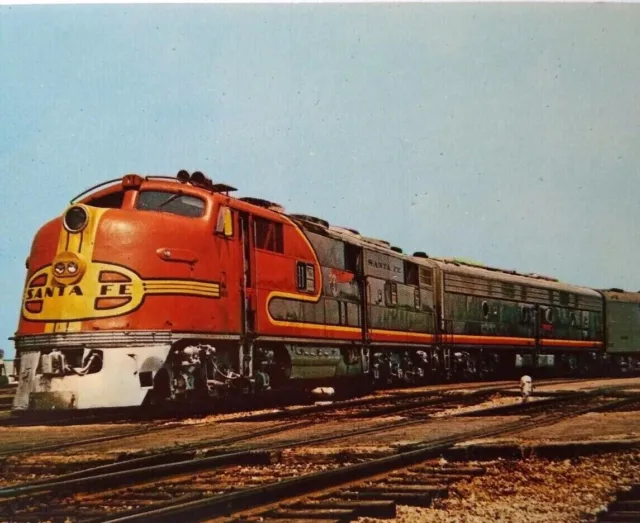 Railroad Postcard Santa Fe 11 Rail Train Locomotive Electro Motive E3 Dallas TX