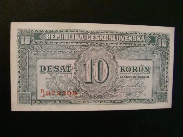 Czechoslovakia 10 Korun  1945 Crisp