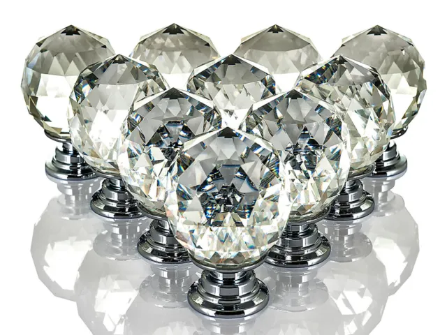 Livivo 10 Perillas De Puerta De Diamante Cristal Transparente Manijas De Tirón Armario Cajón