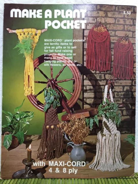 Maxi-Cord 1978 Patrones de Macrame Make a Plant Bolsillo Plant Colgante
