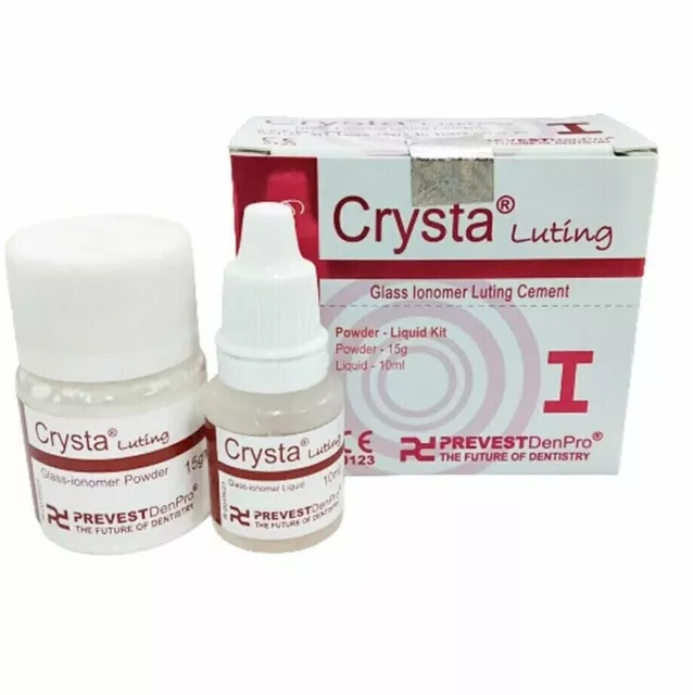 PACK OF 3  Crysta MICRON I Permanant Glass Ionmer Cemennt Prevest Dental Luting