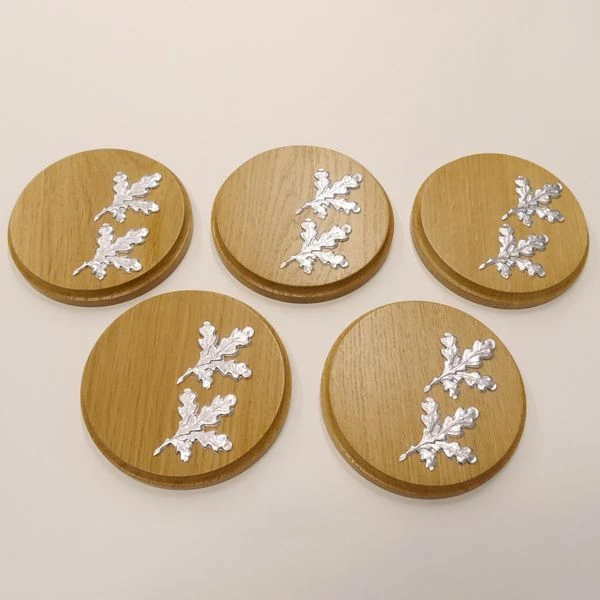 5X Keilerschilder Redondo Roble Claro Af 13 CM Con 10 X Aluminio Hoja de Portada