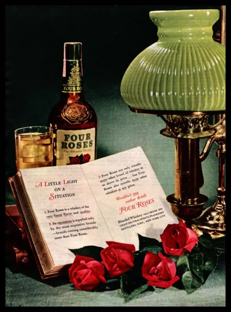 https://www.picclickimg.com/EXcAAOSwWBVe2xjG/1950-Four-Roses-Blended-Whiskey-Jade-Lampshade-Desk.webp