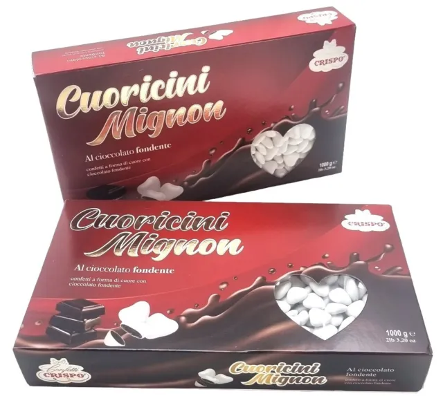Confetti Cuoricini Mignon Bianchi Crispo 1Kg