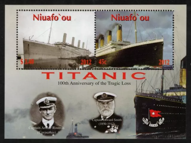 NIUAFO'OU #288-89 TITANIC Sinking Centennial Mini And S/S Sheet. 2012 ...