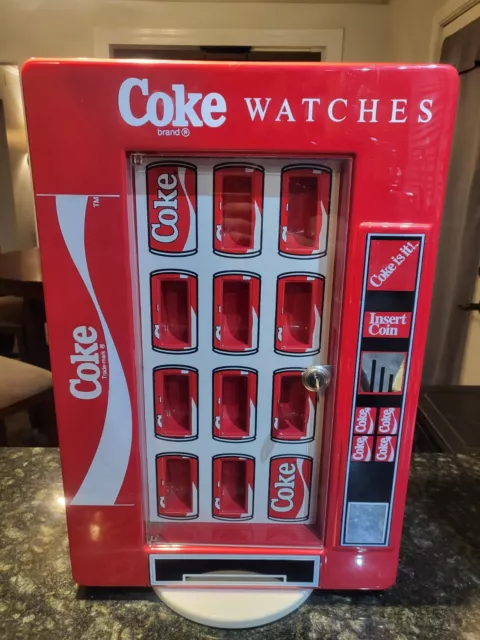 VINTAGE Rare COKE WATCHES Retail Watch Stand (Coca Cola) Spins /w Key!