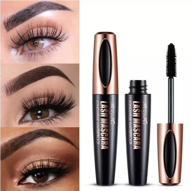 Mascara 4D Wimpern Wasserdicht Seide Faser Verlängerung Langlebige Wimpern langes Volumen