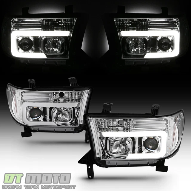 For 2007-2013 Toyota Tundra 08-17 Sequoia LED Optic Tube Projector Headlights