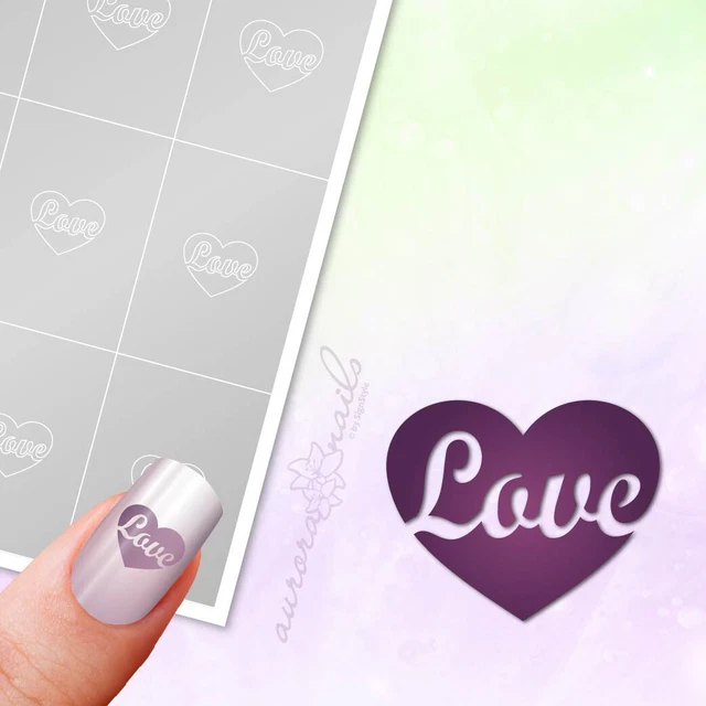 Stencil per aerografo e nailart L043 amore cuore cuori amore matrimonio adesivi