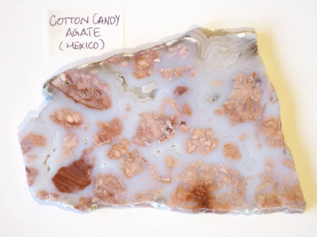 Large Slab Cotton Candy Agate from Mexico ~ Crystal Druzy ~ 6"x4"x.25" ~ 206g