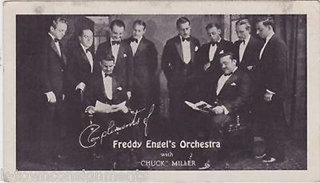Freddy Engel Big Band Orhestra Antique Autograph Signed Photo Postcard