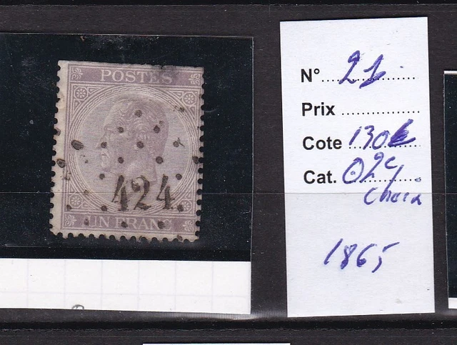 Belgique 1865 N° 21-Obl.2° Choix-Cote: 130 Euros-Voir Scan-B553