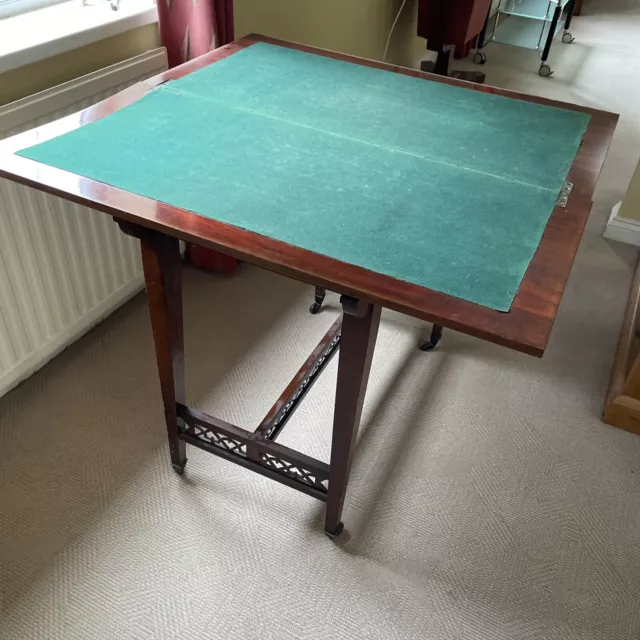 antique folding card table