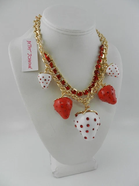 Betsey Johnson Strawberry Frontal Necklace