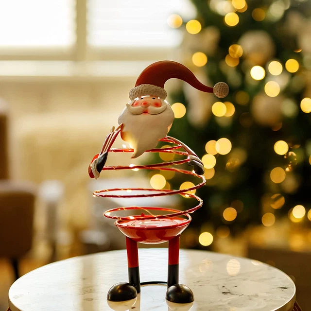 Decoraciones navideñas tradicionales en espiral de Santa Claus con -
