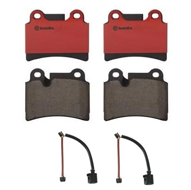 Brembo Rear Ceramic Brake Pad Set with Sensors For Touareg Single Piston Caliper